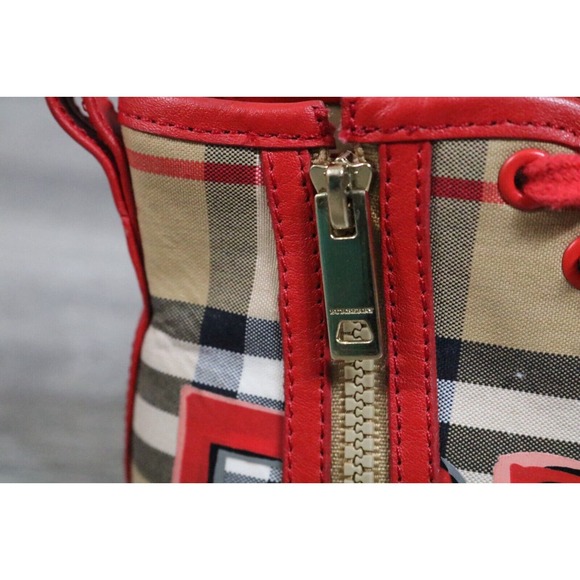 BURBERRY HIGH TOP SNEAKERS Toddler EU 30 NOVA CHECK SHOES Graffiti RED - Picture 4 of 12